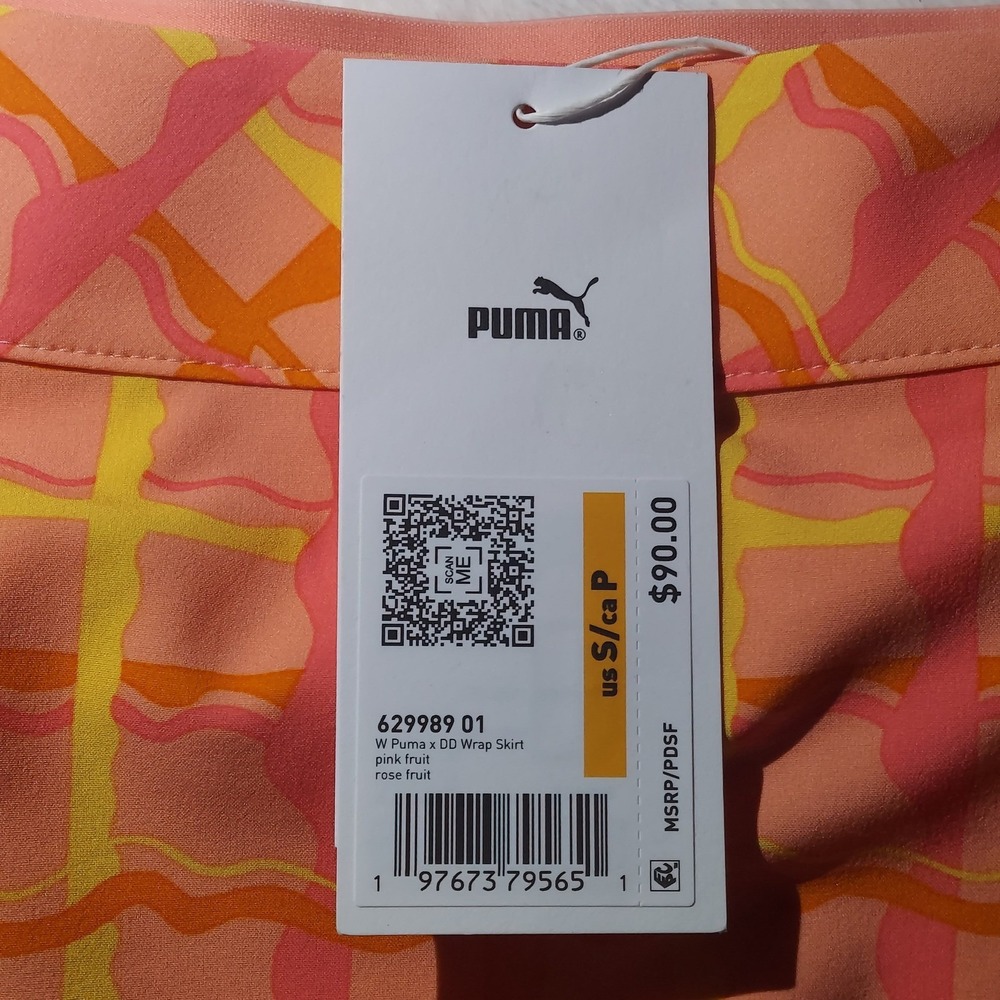 Puma Wrap Skirt Womens Size Small Pink Orange Plaid New Puma x Dazey 629989 01 - Picture 11 of 11